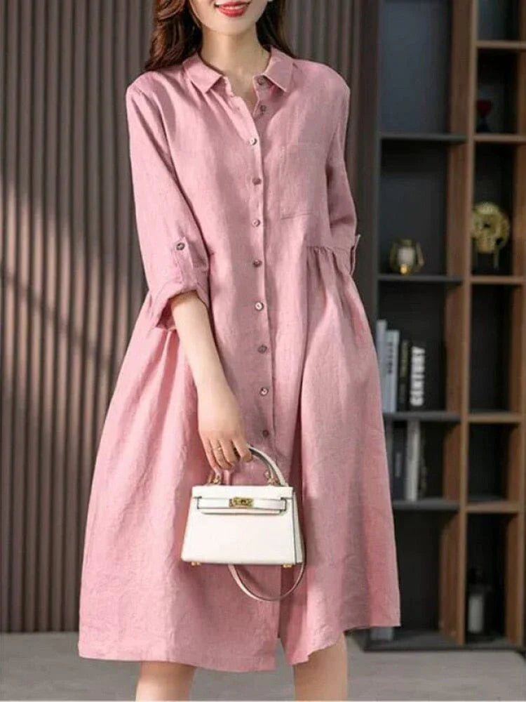 Vestido Camisa Midi Feminino – Sofisticação com caimento perfeito