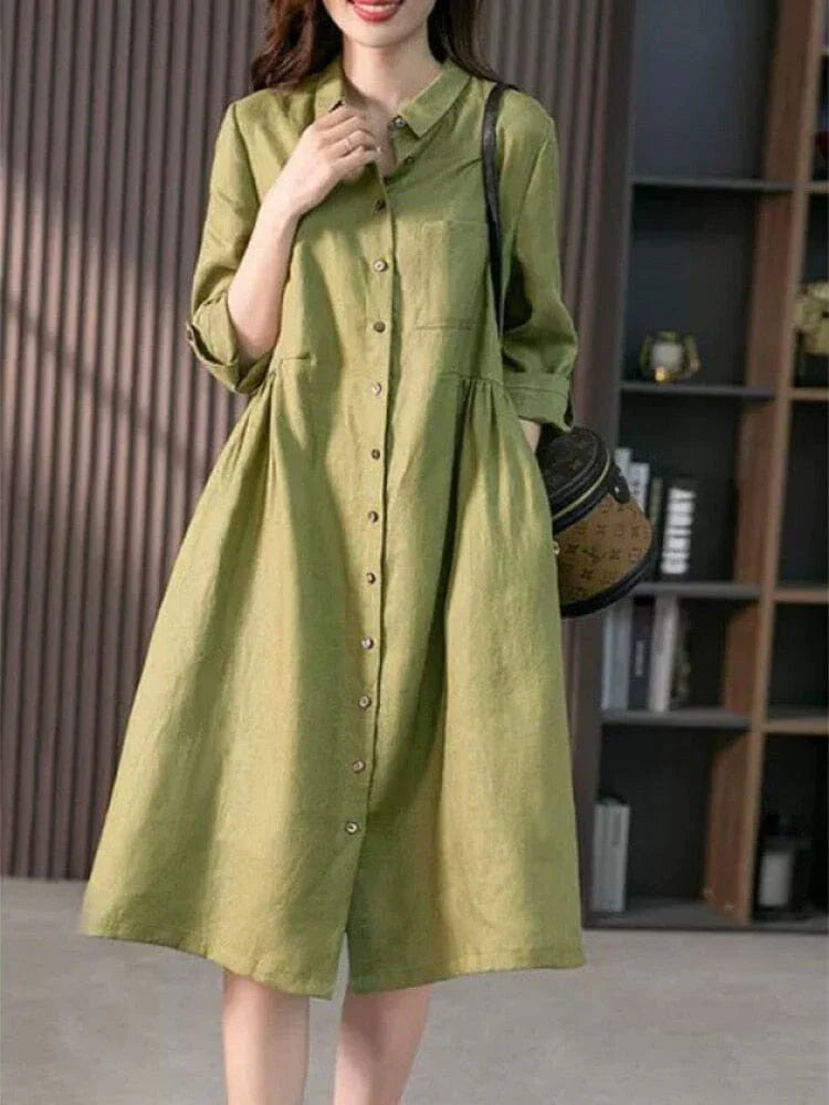 Vestido Camisa Midi Feminino – Sofisticação com caimento perfeito