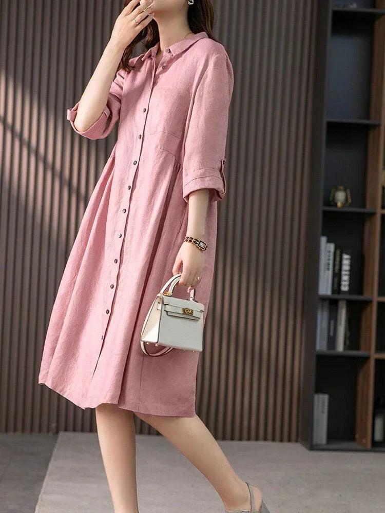 Vestido Camisa Midi Feminino – Sofisticação com caimento perfeito
