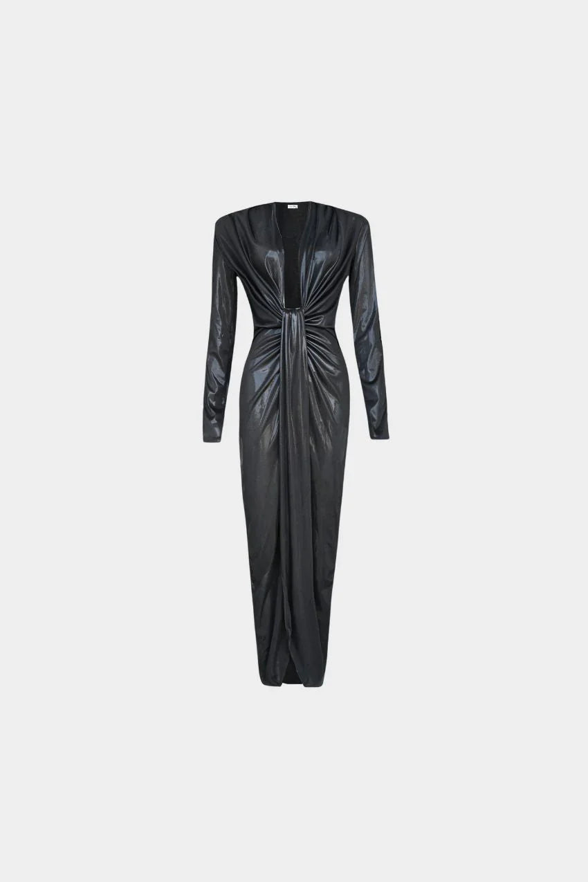 Vestido Preto Metálico Sara – Ideal para qualquer ocasião