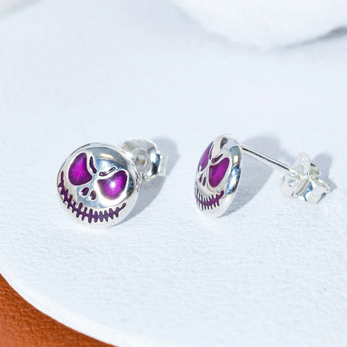 Par de pendientes de Jack Skellington en plata 925