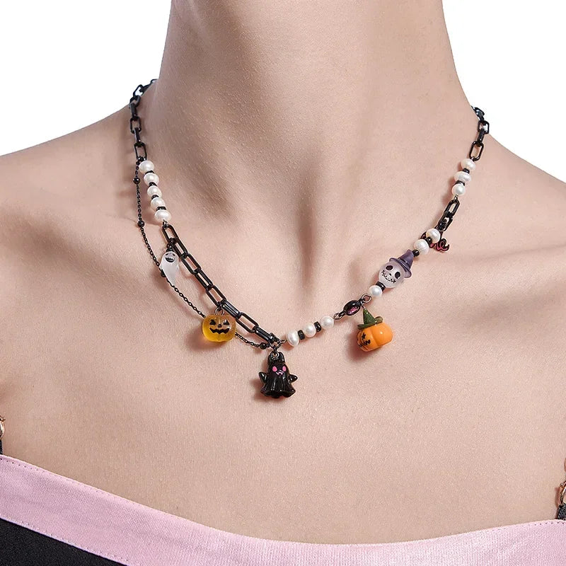 Collar de calabaza y fantasma – Estilo Halloween