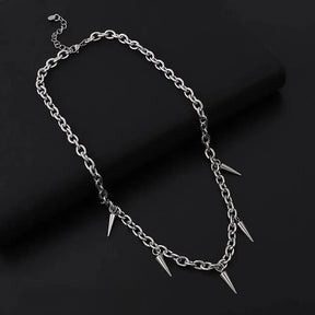 Collar con pinchos punk - Cadena de 40/55 cm