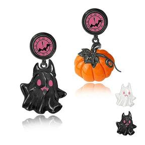 Par de pendientes de calabaza y fantasma