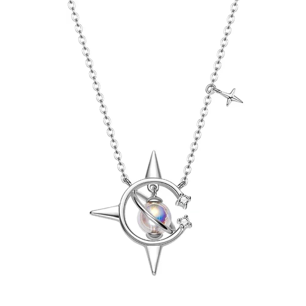 Collar Estrella Cósmica en Plata 925 - Cadena de 45 cm
