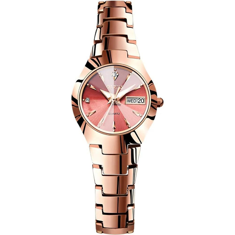 OLEVS Relógio Feminino Original Fino Quartzo à Prova D'água - Aço Tungstênio 8697L 24mm