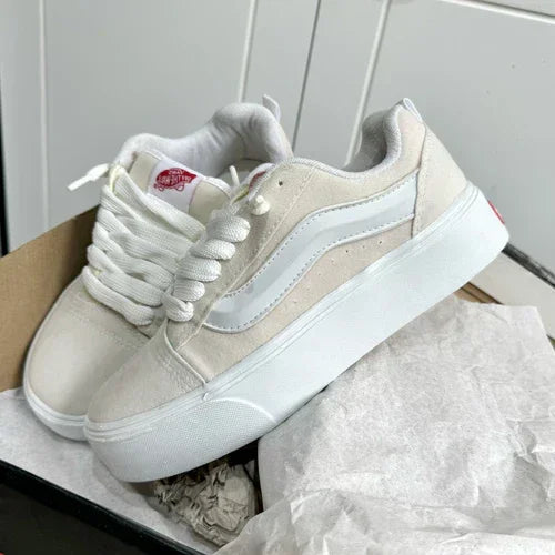 Beige platform Vans