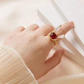Anel Ajustável Golden Bunny em Ouro 18K — Elegância e Charme Único - Sundian