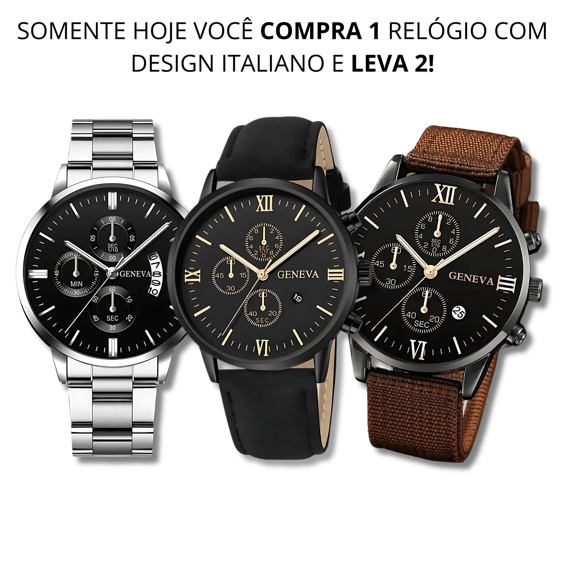 Relógio Minimalista Sundian - COMPRE 1 LEVE 2