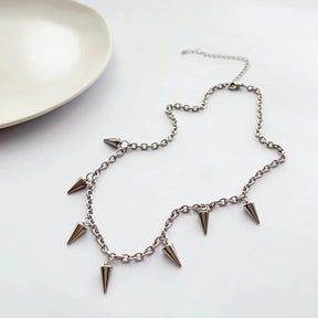 Collar con pinchos punk - Cadena de 40/55 cm