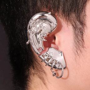 Pendientes Cyberpunk bañados en plata