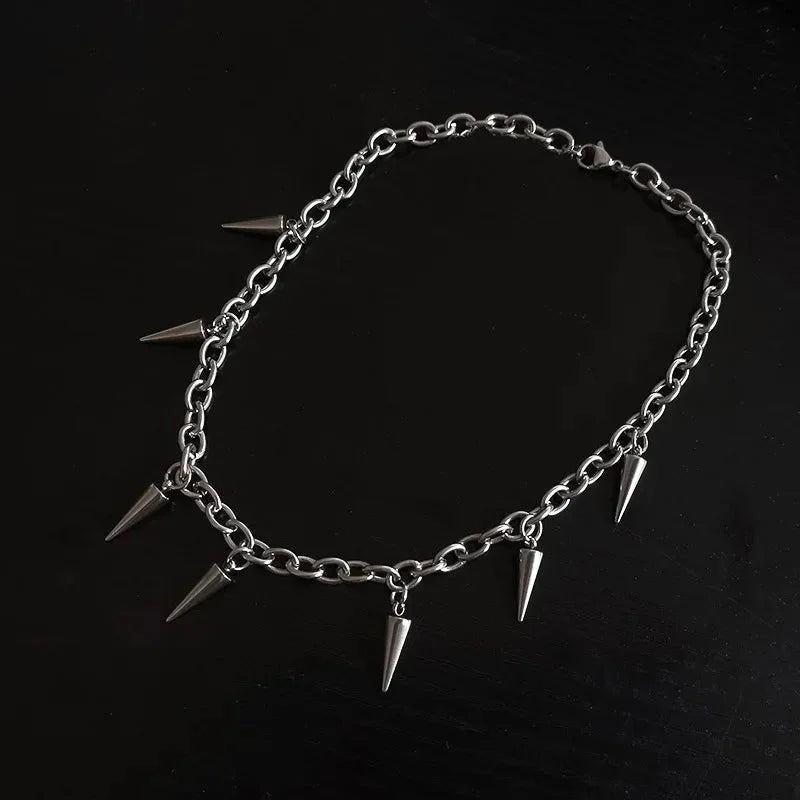 Collar con pinchos punk - Cadena de 40/55 cm