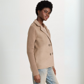SORELLE™ - Elegant Knit-Sleeve Blazer