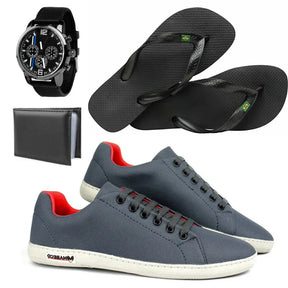 4-in-1 Kit Vegas Sneakers + Flip-flops + Wallet and Watch - Free Shipping + Immediate Delivery + Gift