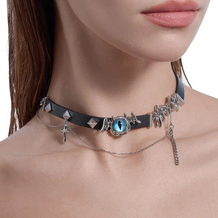 Gargantilla Ojos de Demonio – Cadena ajustable de 45 cm
