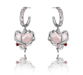 Par de pendientes de corazón de belleza