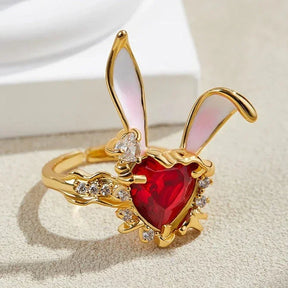 Anel Ajustável Golden Bunny em Ouro 18K — Elegância e Charme Único - Sundian