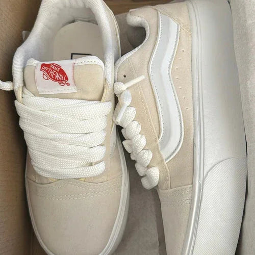 Beige platform Vans