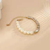 Pulsera Riviera con Perlas Baño de Oro 18k