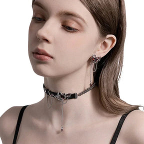 Collar de corazón y sangre - Cadena de 37 cm