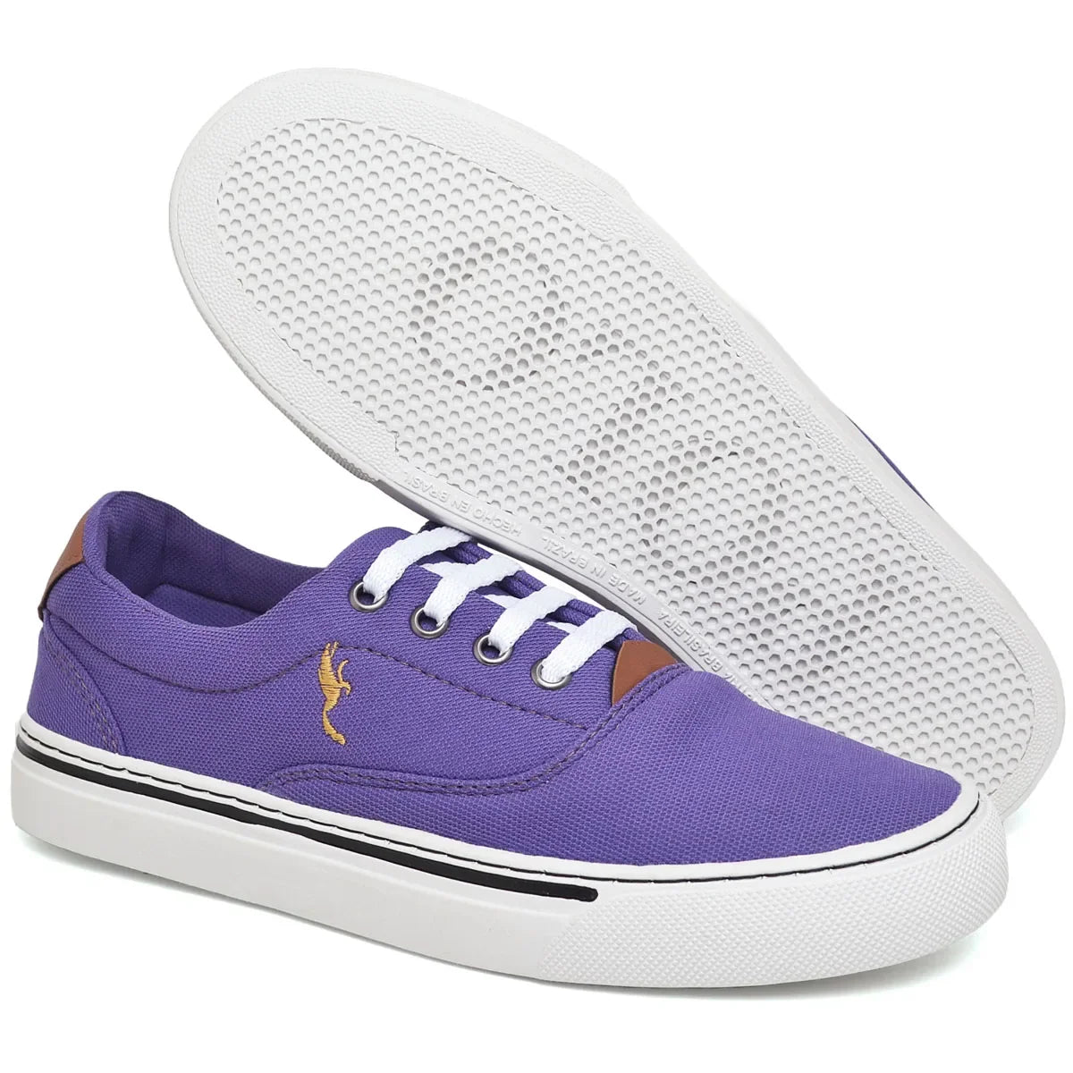 Zapatillas bajas moradas Polo Blu para mujer con reloj digital 