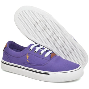 Zapatillas bajas moradas Polo Blu para mujer con reloj digital 