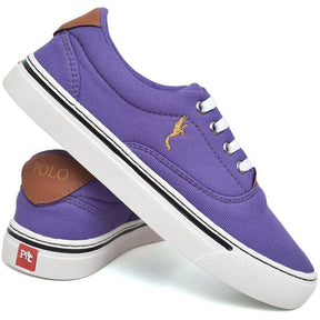 Zapatillas bajas moradas Polo Blu para mujer con reloj digital 