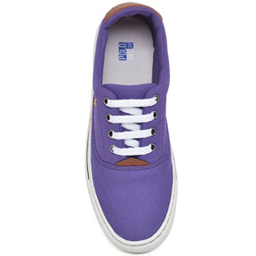 Zapatillas bajas moradas Polo Blu para mujer con reloj digital 