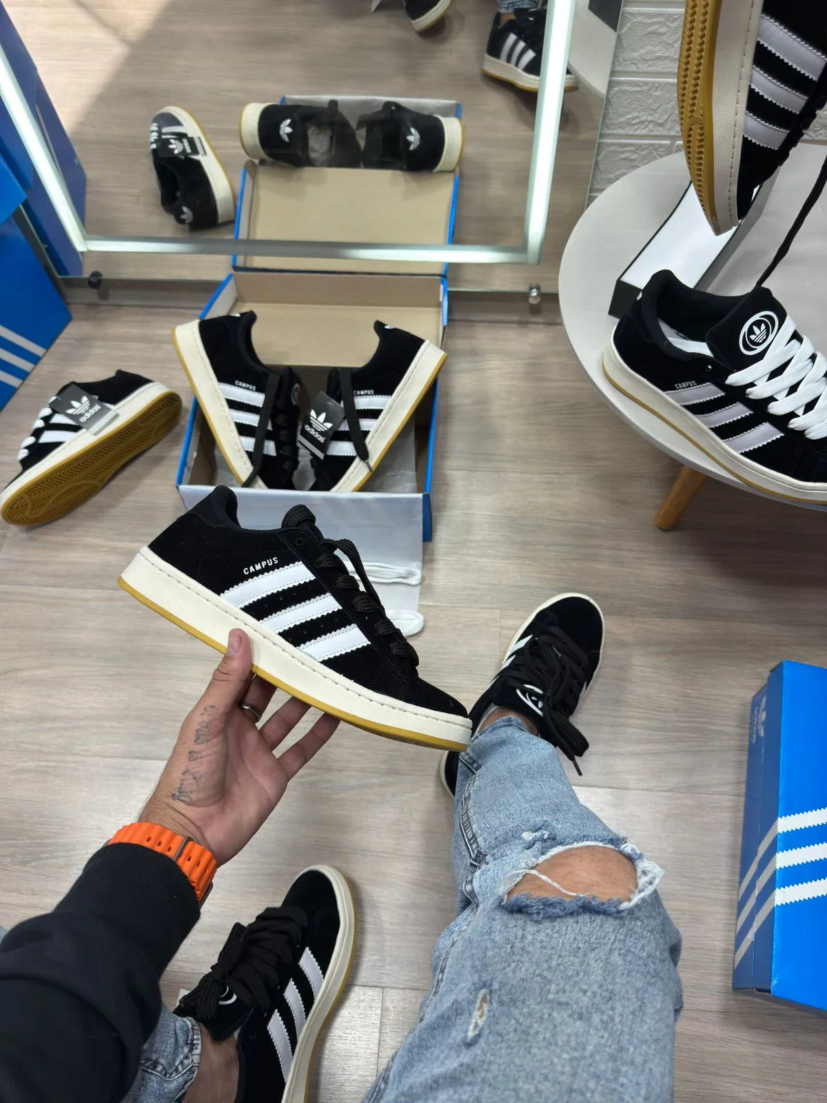 Adidas Campus Branco e Preto Unissex - Sundian