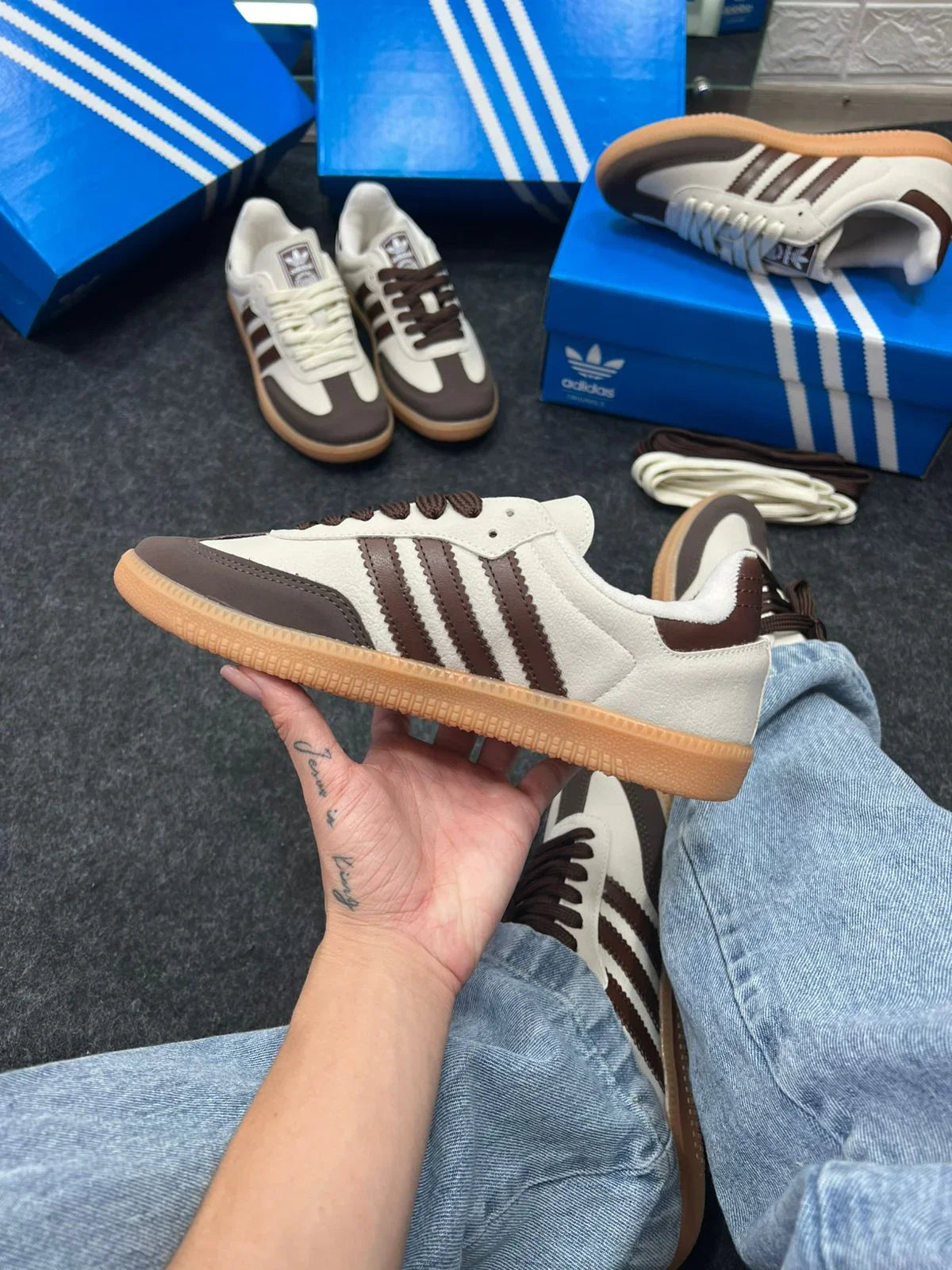 Adidas Samba OG Off White e Marrom - Sundian