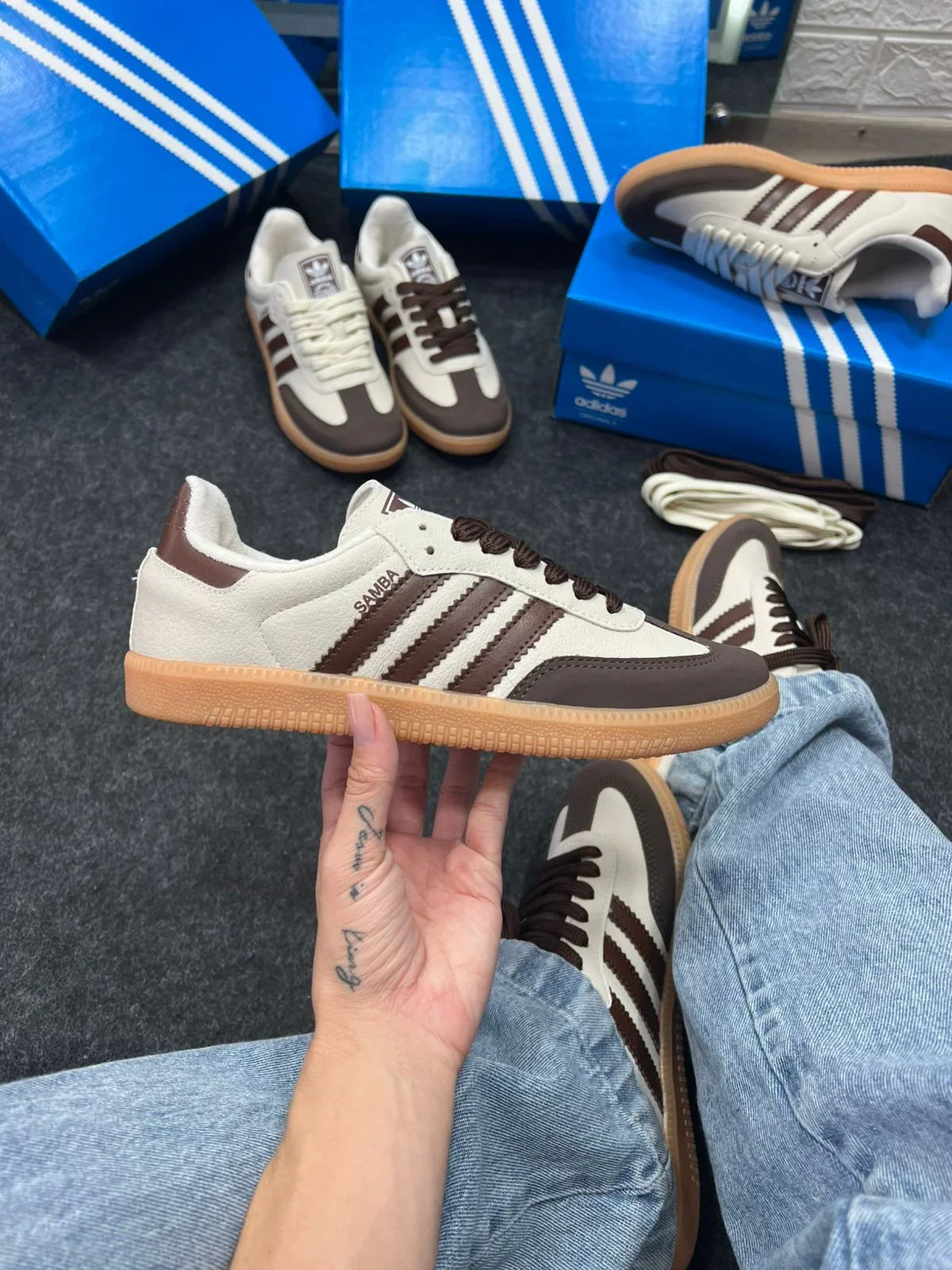 Adidas Samba OG Off White e Marrom - Sundian