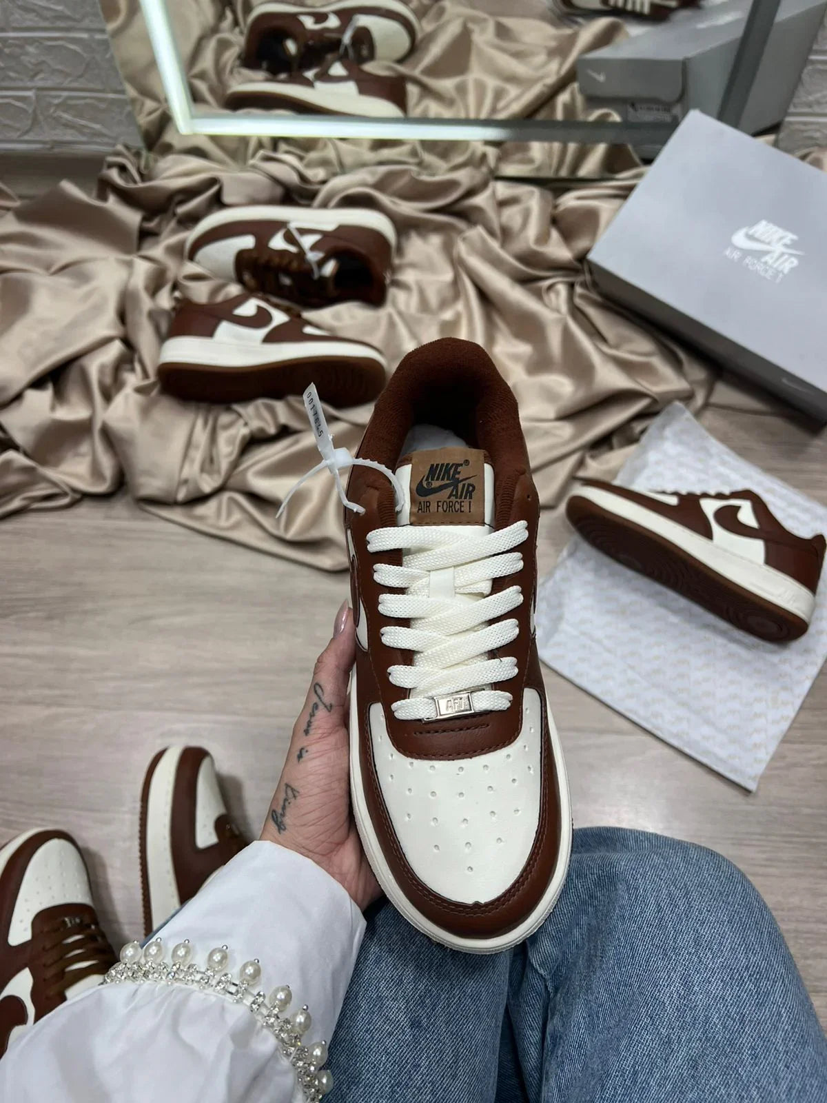 Air force F1 Marrom e Branco - Sundian