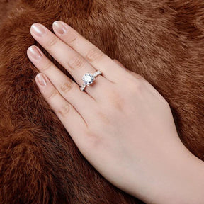 Anel Noivado Banhado a Ouro Branco 18k - Sundian