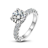 Anel Noivado Banhado a Ouro Branco 18k - Sundian