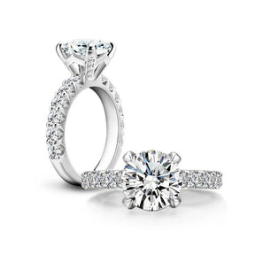 Anel Noivado Banhado a Ouro Branco 18k - Sundian