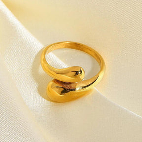 Anel Gota Dourada Ajustável Banhado a Ouro 18k - Sundian