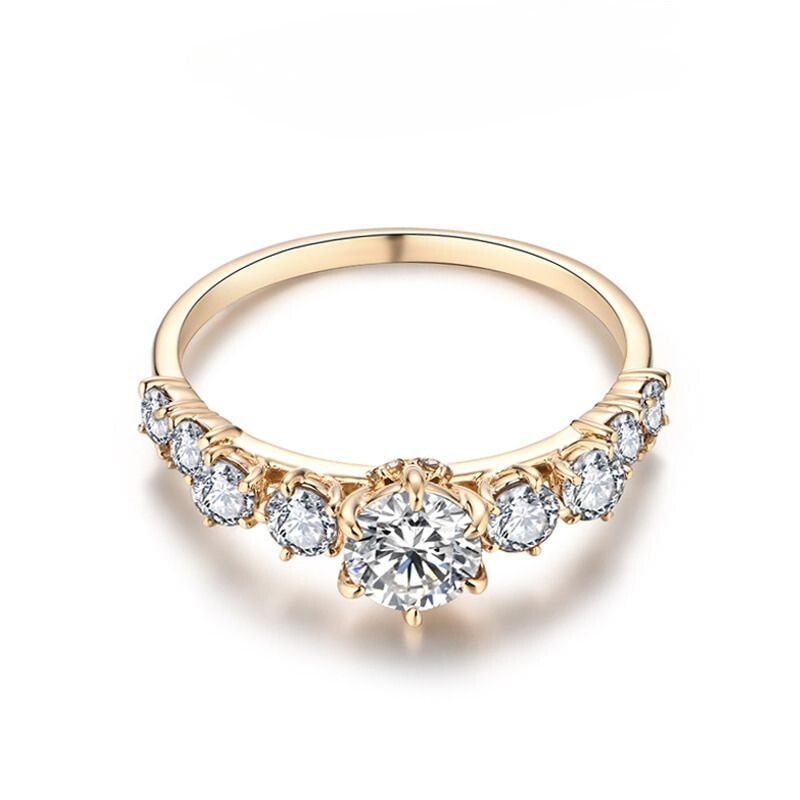 Anel Moissanite Ouro 14k