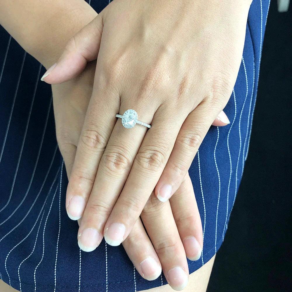 Anel de Noivado em Ouro Branco 14k - Sundian - Sundian