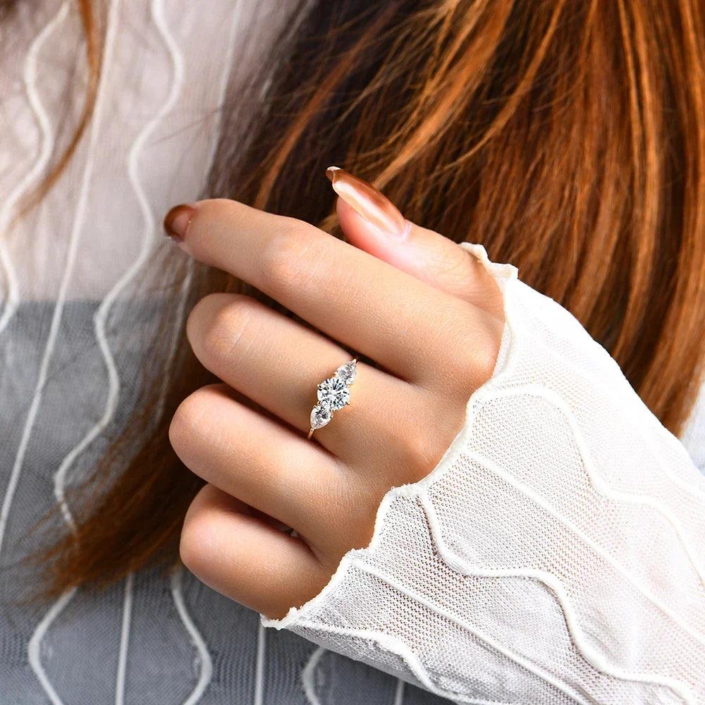 Anel Radiante com Moissanite - Sundian