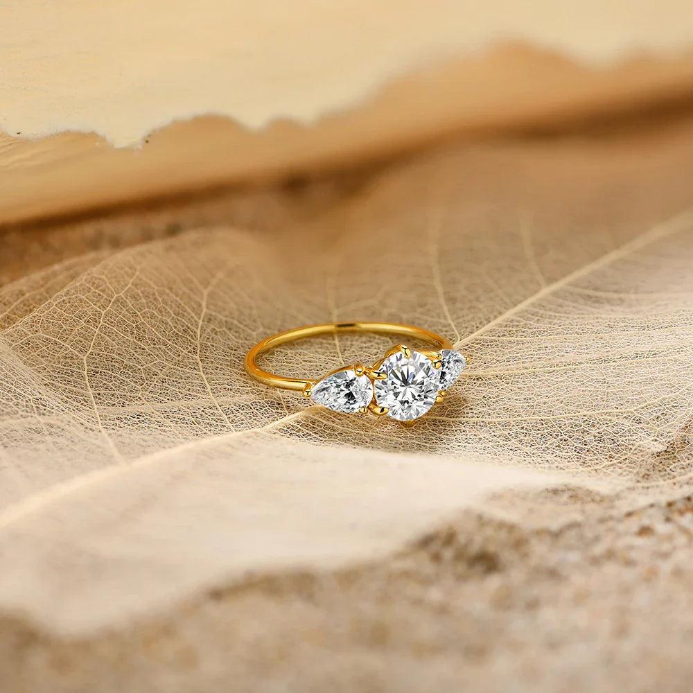 Anel Radiante com Moissanite - Sundian