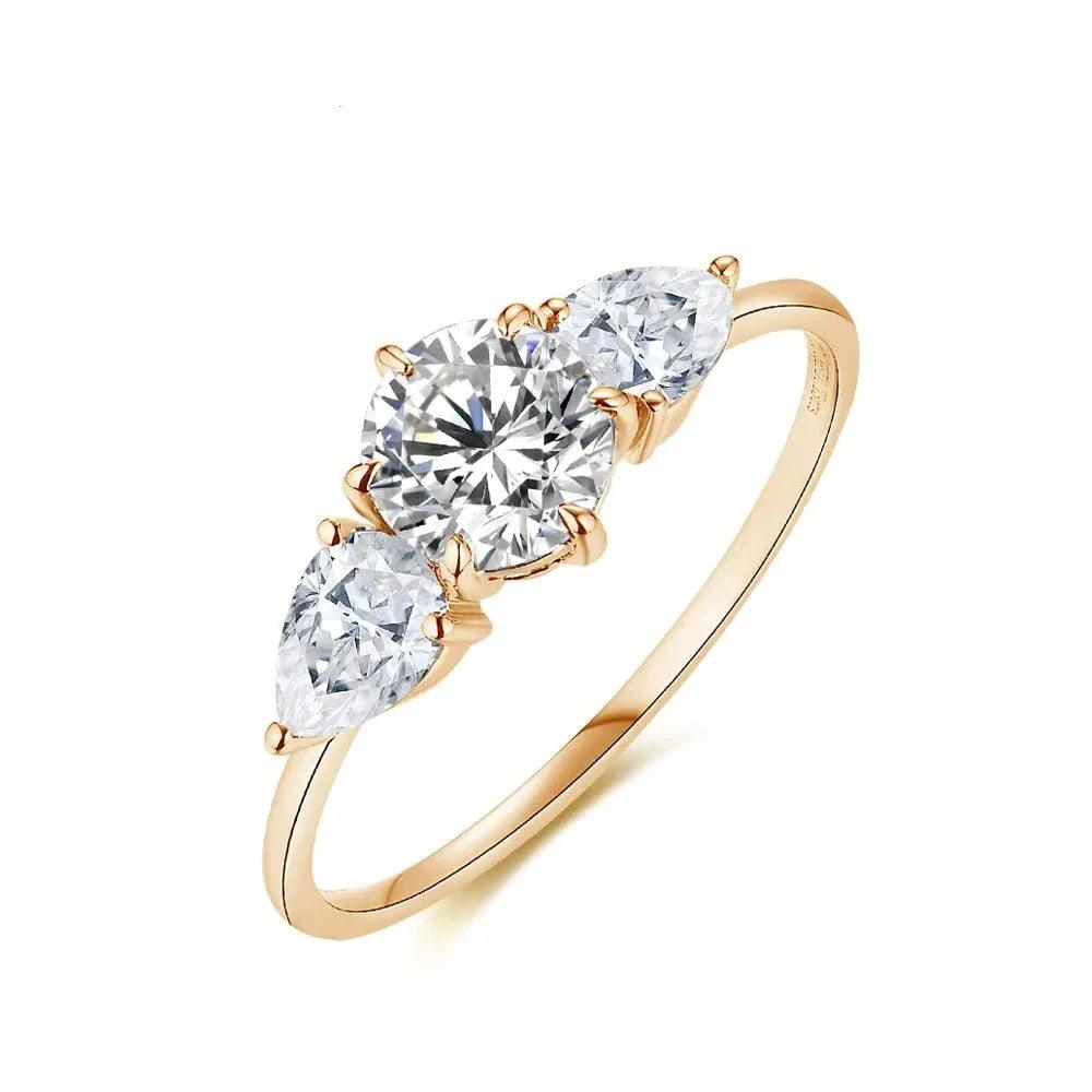 Anel Radiante com Moissanite - Sundian