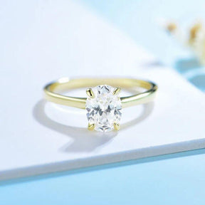 Anel Solitário Moissanite Oval - Sundian