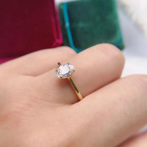 Anel Solitário Moissanite Oval - Sundian
