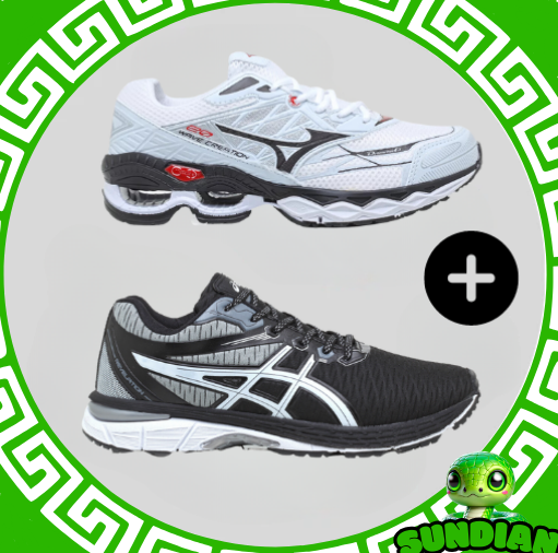 Compre 1 leve 2 Tênis Mizuno Wave 20 Pro + Asics Revelation