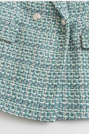 Blazer Tweed Verde Multicolorido – Visual encantador para brilhar - Sundian