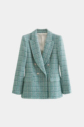 Blazer Tweed Verde Multicolorido – Visual encantador para brilhar - Sundian