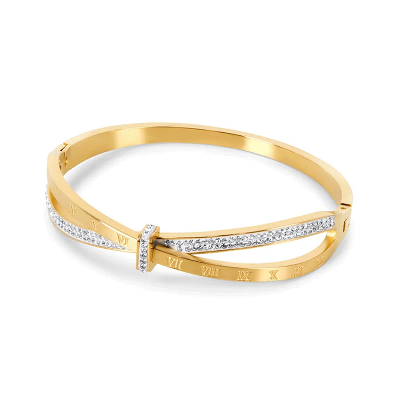 Bracelete Romano Brilhante Banhado em Ouro 18k