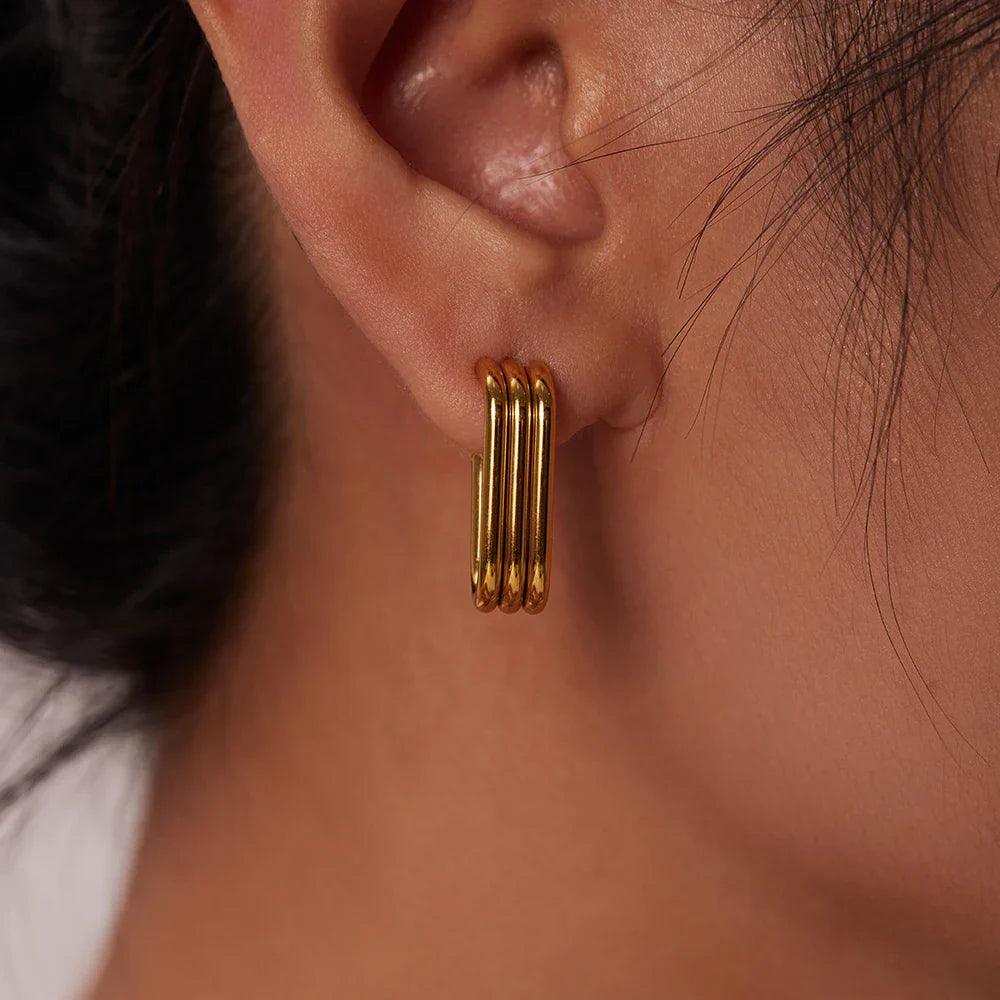 Brinco Triplo Banhado a Ouro 18k - Sundian - Sundian