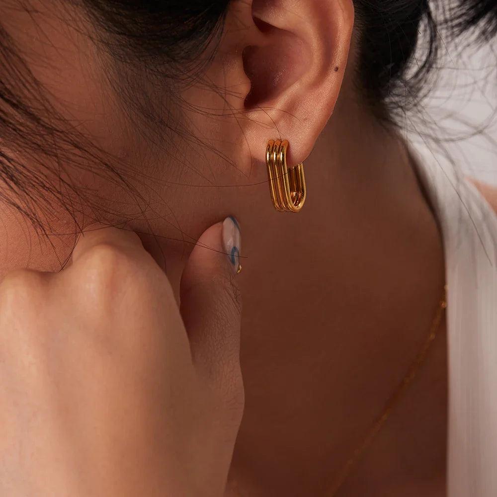 Brinco Triplo Banhado a Ouro 18k - Sundian - Sundian