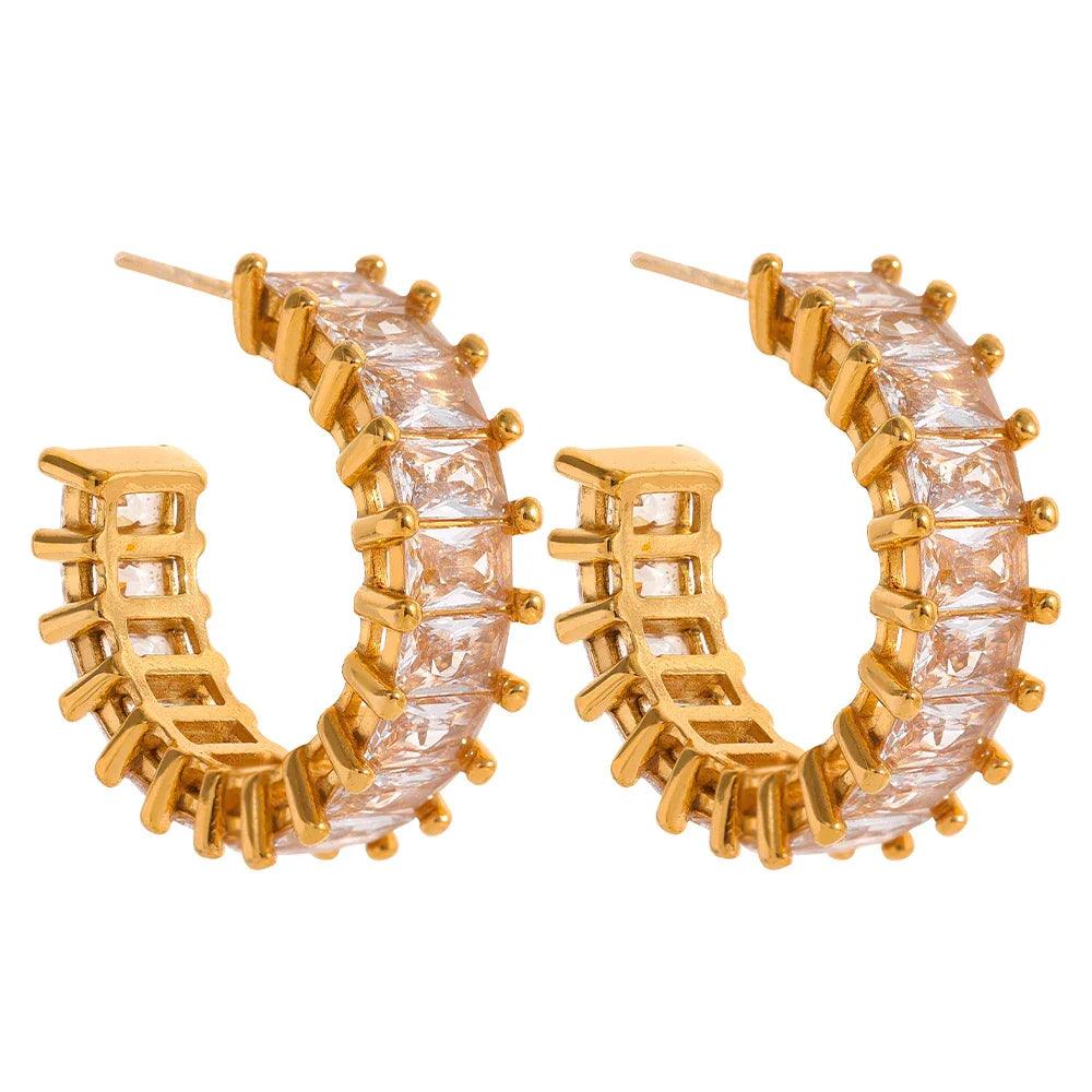 Brinco Argola Com Zircônias Cúbicas - Sundian - Sundian